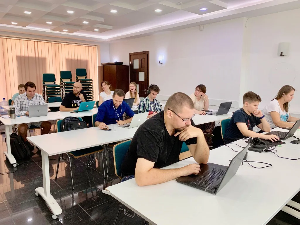 Code to Success students in a morning class